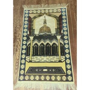 Vintage Islamic Prayer Rug, Turkish Wall Hanging w/Mosque Design